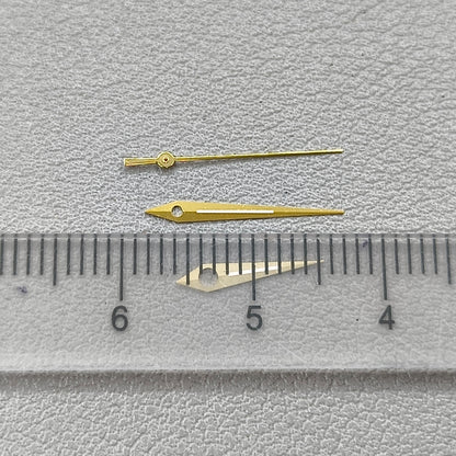 2 Sets/Pack Golden Trim Lume Arrow Shape Watch Hands for Miyota 8200 Movement