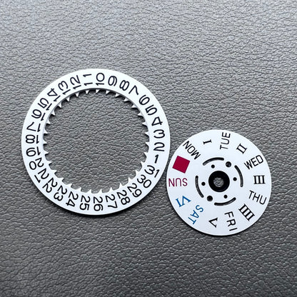 White date disk with Roman and English fonts for NH36 watch movement by Crown@3.8, precise calendar function.