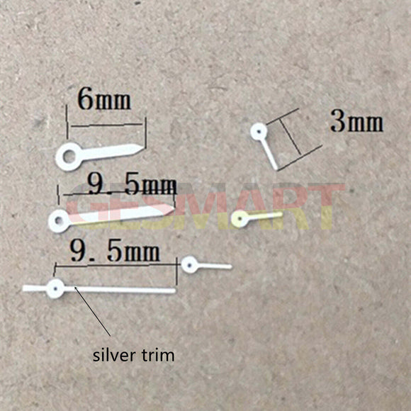 9.5mm Silver Trim Arrow Shape Watch Hand for Epson VX3J VX9J VX7J VX3N VX9N VX42