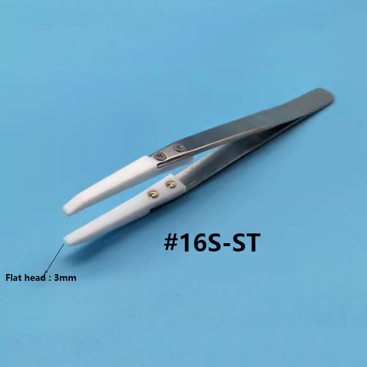 High-temperature resistant PTFE tweezer for silicon wafer handling, anti-static and acid-alkali proof.
