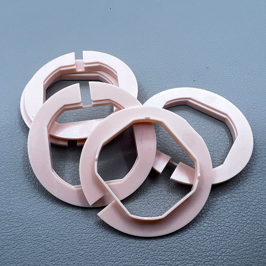 HTR VX43 watch case cushions and mounting rings, 5-piece set for secure movement fixing.