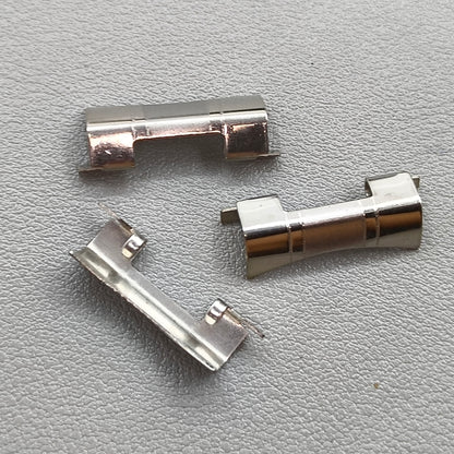 3 PIECES Silver Polished Curved End Links Spring Bars Bracelet Watch Band Strap#47