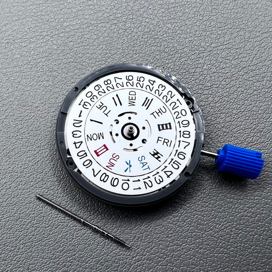 Seiko NH36A Movement White Disk Chinese+English Font Week Crown@3.8