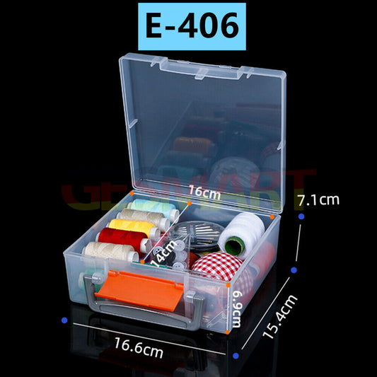 Set of 3 small rectangular toolbox containers with hinged lids, ideal for organized storage and easy access.