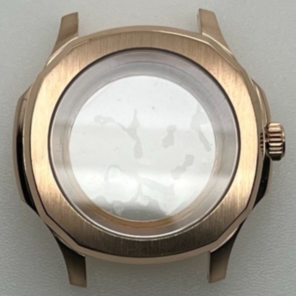 Rose Gold 42mm Polished Watch Case with Sapphire Glass, compatible with NH35 NH36 SKX SRPD