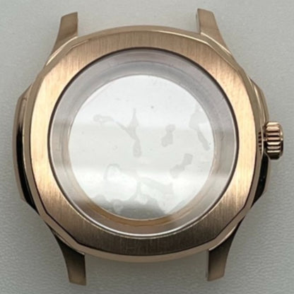 Rose Gold 42mm Polished Watch Case with Sapphire Glass, compatible with NH35 NH36 SKX SRPD