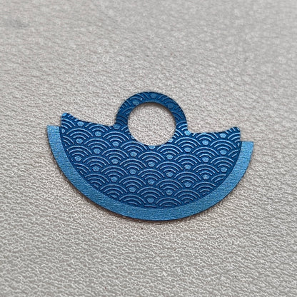 Metal Royal Blue Wave Rotor Oscillating Weight Overlay Fit for NH35 NH36 Movement
