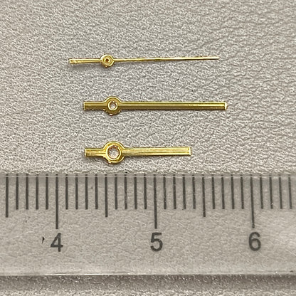 2 Sets No Lume Golden Polished Watch Hands Set for Ronda 515 Movement