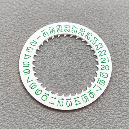 Replacement Green Font White Background Date Disk Wheel for NH35 Movement