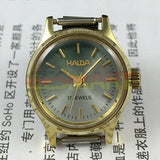 23mm SHANGHAI HAIDA Manual Mechanical Lady Watch Golden Nail Blackish Green Dial