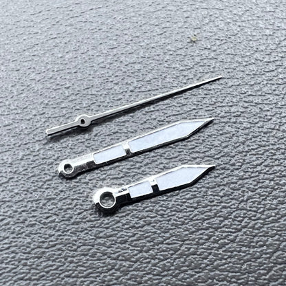 2 Sets Green Lume Arrow Shape Silver Trim Watch Hands for Ronda 515