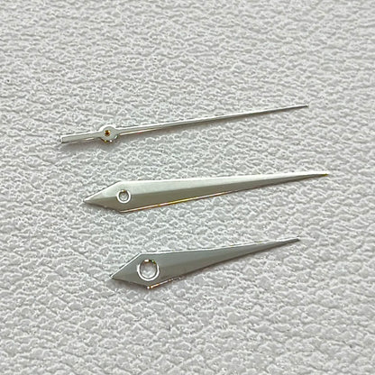 2 Sets/Pack Silver Trim No Lume Watch Hand Set for Ronda 515 Movement