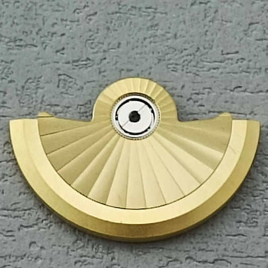 Golden radial pattern rotor for NH34 NH35 NH36 NH38 watches, enhancing movement performance by BrandName.