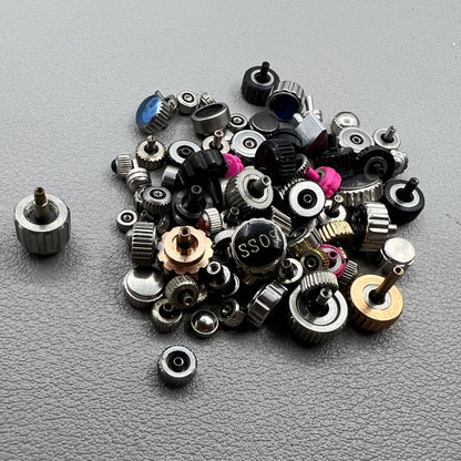 Assortment 100 PIECES/Pack Watch Crowns Multiple Sizes Mixed Packaging