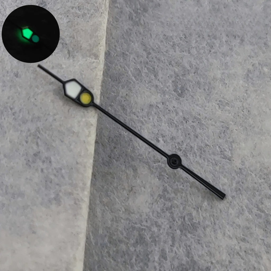 Watch Hands Silver Black For NH35 NH36 7S26 7S36 4R35 4R36 C3 Green Luminous