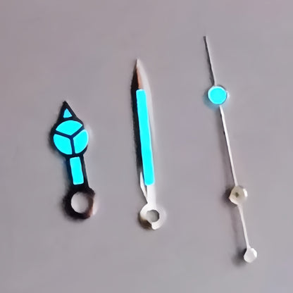 C3 Strong Blue Lume watch hands, compatible with Miyota 8200/8215/8205 movements for precise timekeeping.