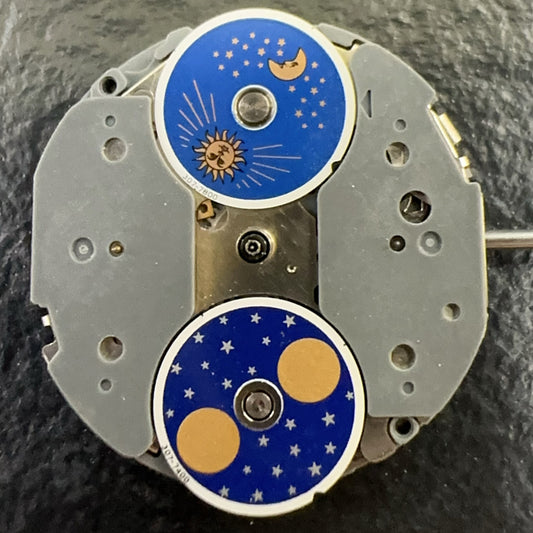 Japan Made Miyota 6P90 quartz watch movement with 5 hands for precise timekeeping and repair.