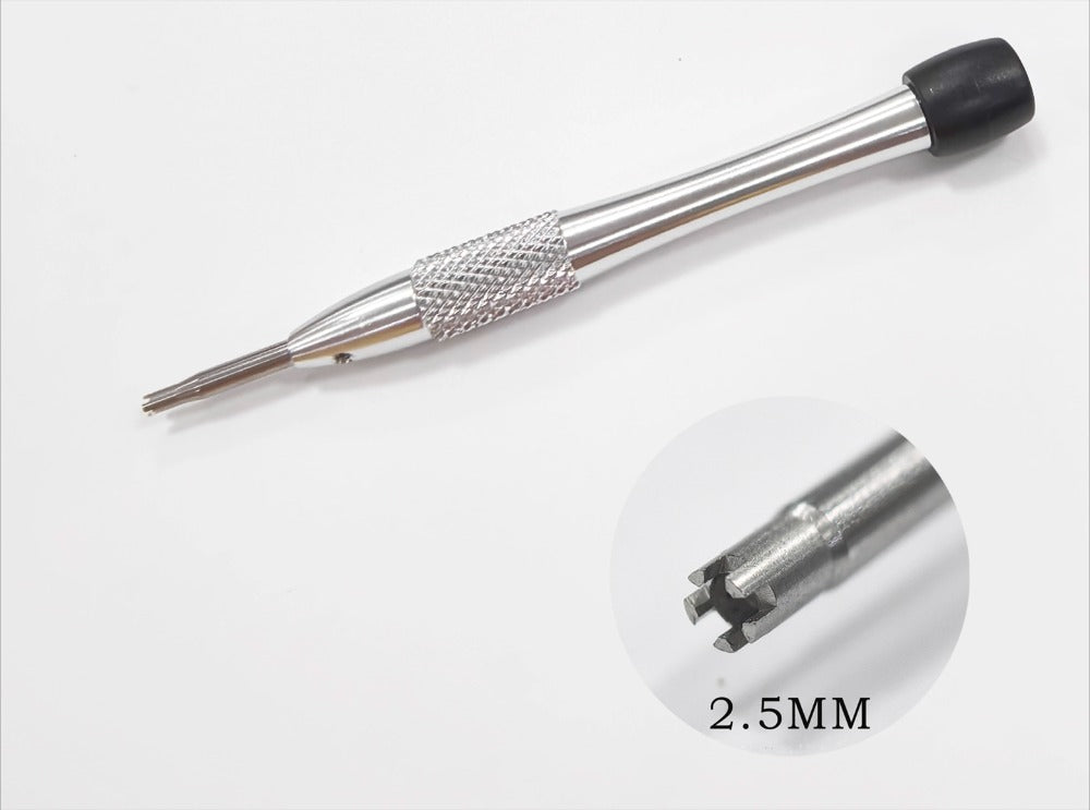 Precision 2.5mm 5-prong bezel cover remover screwdriver for Richard Miller watch repairs.