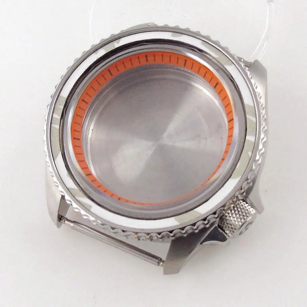 42mm Orange Chapter Ring Watch Case Sapphire Glass fit  NH35 NH36 NH34 SKX007