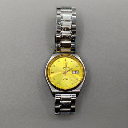 38mm Silver Band Automatic Mechanical Watch 17 Jews Double Calendar Golden Dial
