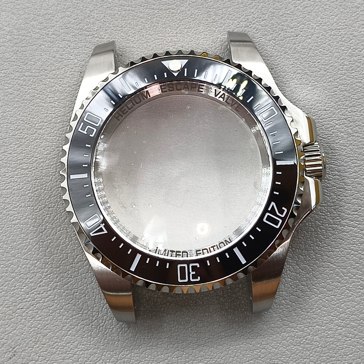 44mm Watch Case for Deep SEA Style for NH34/35/36 Rotating Black Bezel Solid Back
