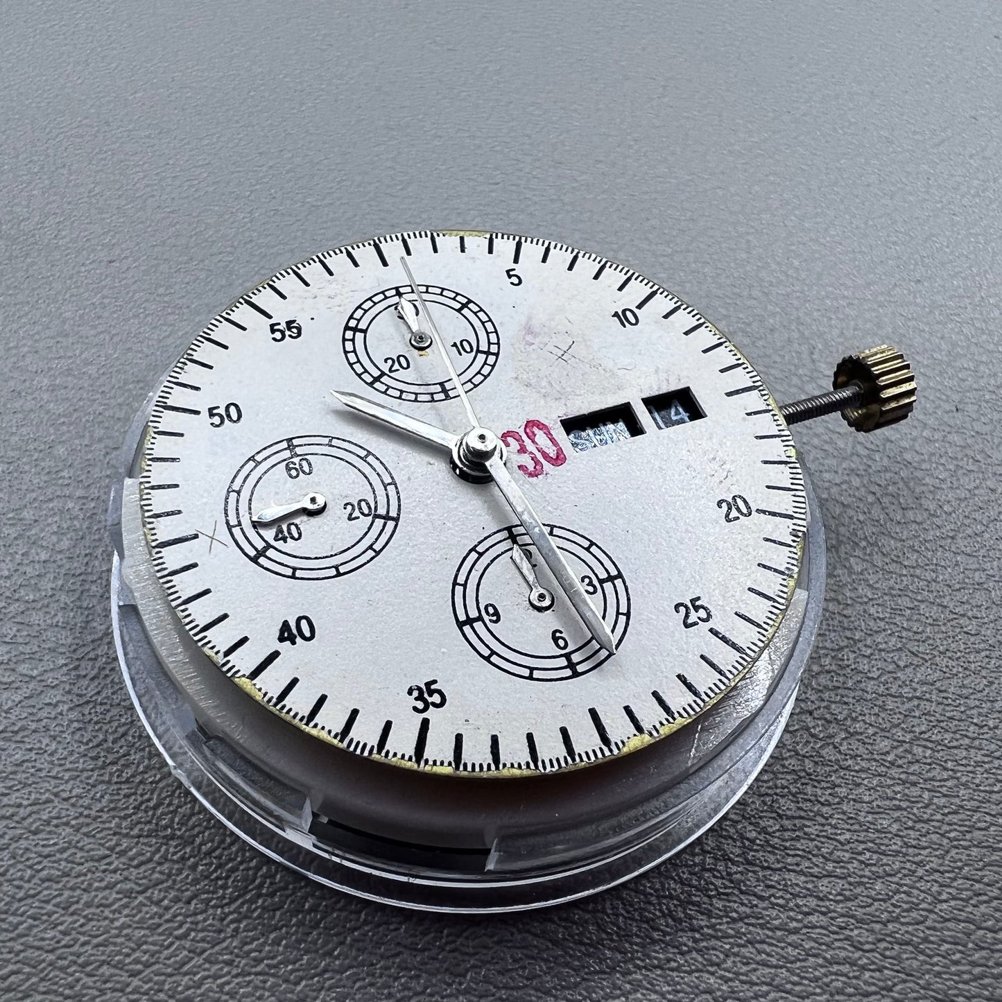 Shanghai 7750 Automatic Mechanical Movement Small Second@9 Black Day Date