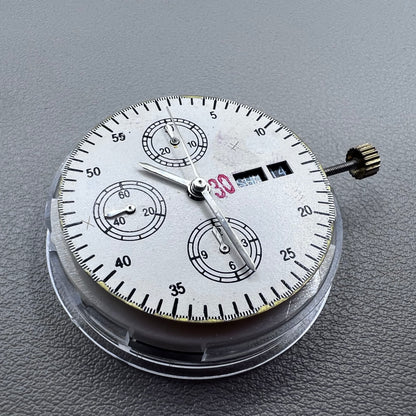 Shanghai 7750 Automatic Mechanical Movement Small Second@9 Black Day Date