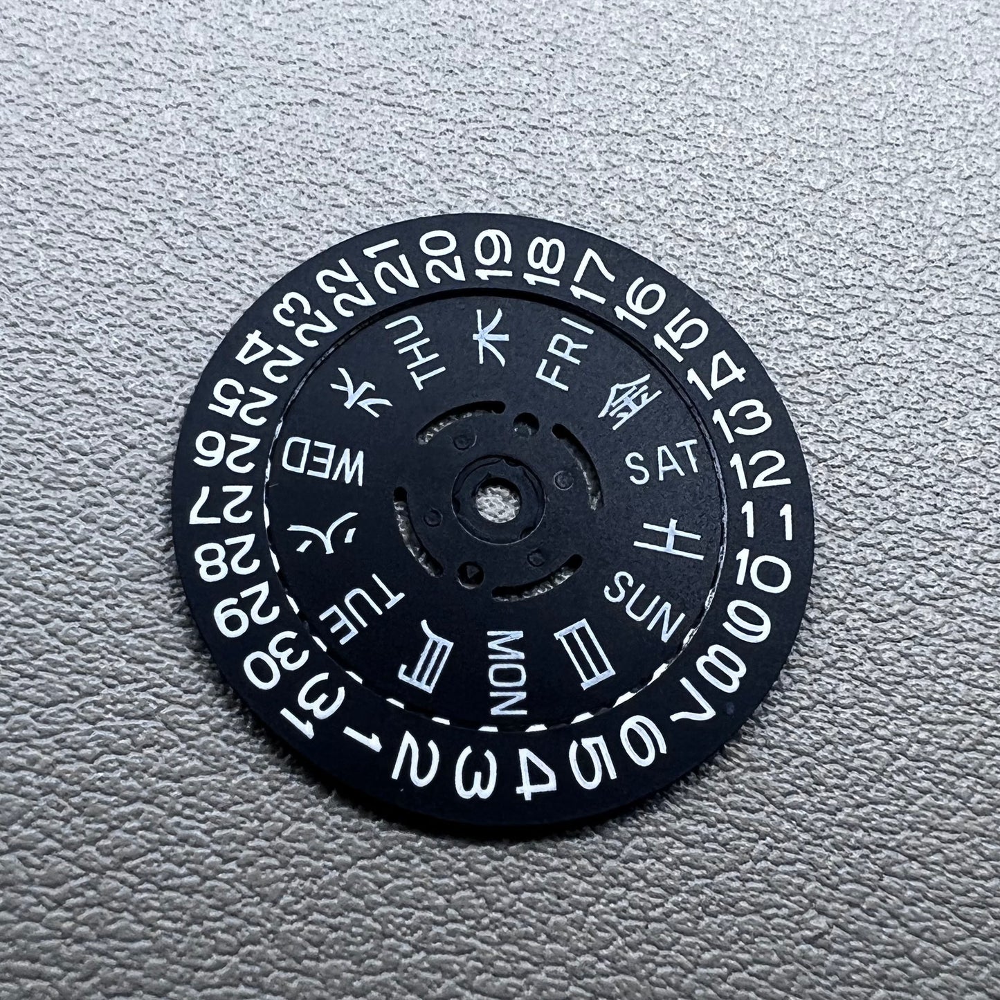 Blue Lume Black Date Disk Wheel Week Wheel for Movement NH36 Crown@3.0