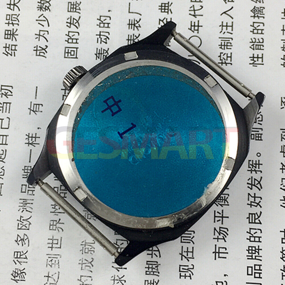 Black square 32mm manual mechanical watch with 17 jewels, diamond accents by Shanghai Made.