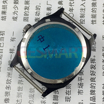 Black square 32mm manual mechanical watch with 17 jewels, diamond accents by Shanghai Made.