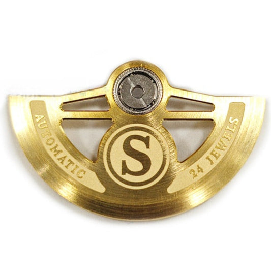 Golden Bilateral Symmetrical Hollow with S Carved Rotor Oscillating Weight for NH35 NH36