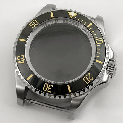 44mm Black Blue GMT Ceramic Bezel Watch Case for Deep SEA for NH34 NH35 NH36