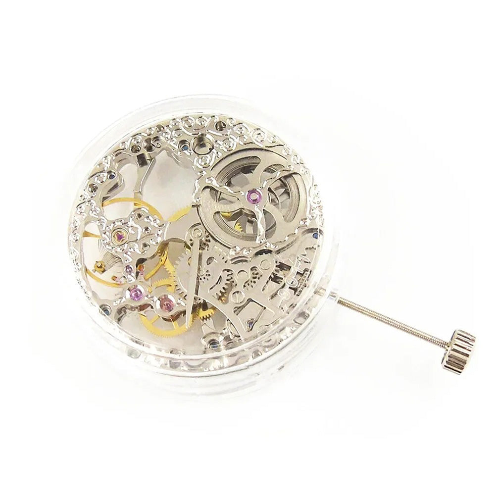 Replacement manual wind movement with 17 jewels, compatible with ETA 6498, ideal for watch making craftsmanship.