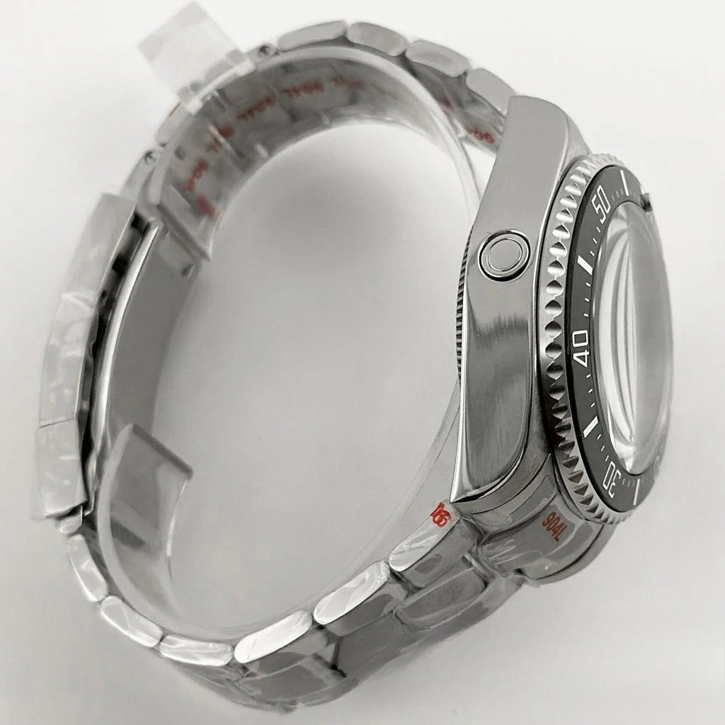 44mm Watch Case for Deep SEA Style for NH34 NH35 NH36 Rotating Bezel Solid Back