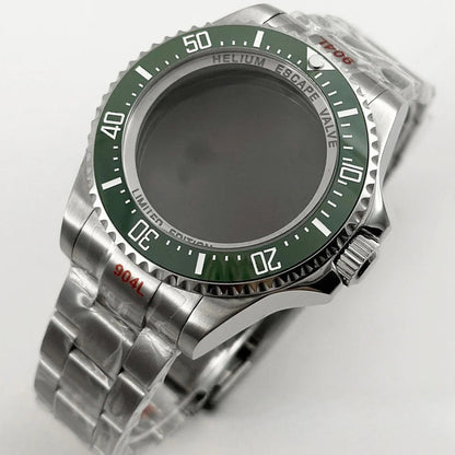 44mm Black Blue GMT Ceramic Bezel Watch Case for Deep SEA for NH34 NH35 NH36