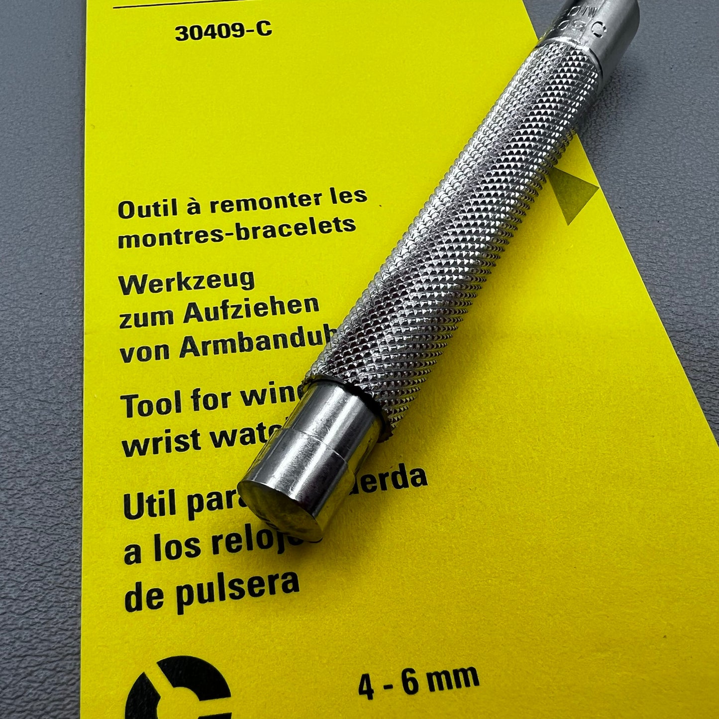 Swiss Bergeon 30409-C Stainless Steel Watch Winding Winder Suits Buttons 4-6 mm