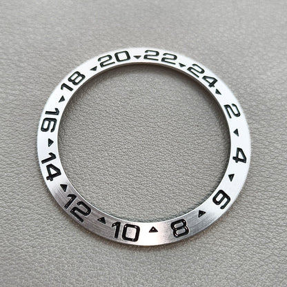 38mm GMT Ceramic Watch Bezel Silver  for 40mm Men Automatic Mechanical Watch