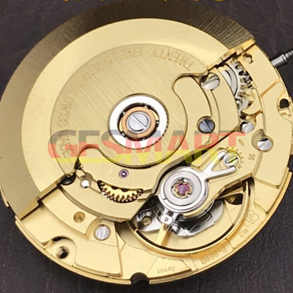 Genuine Swiss Golden Day Date watch with ETA2836-2 Geneva V8 mechanical movement, luxurious and precise timepiece accessory.
