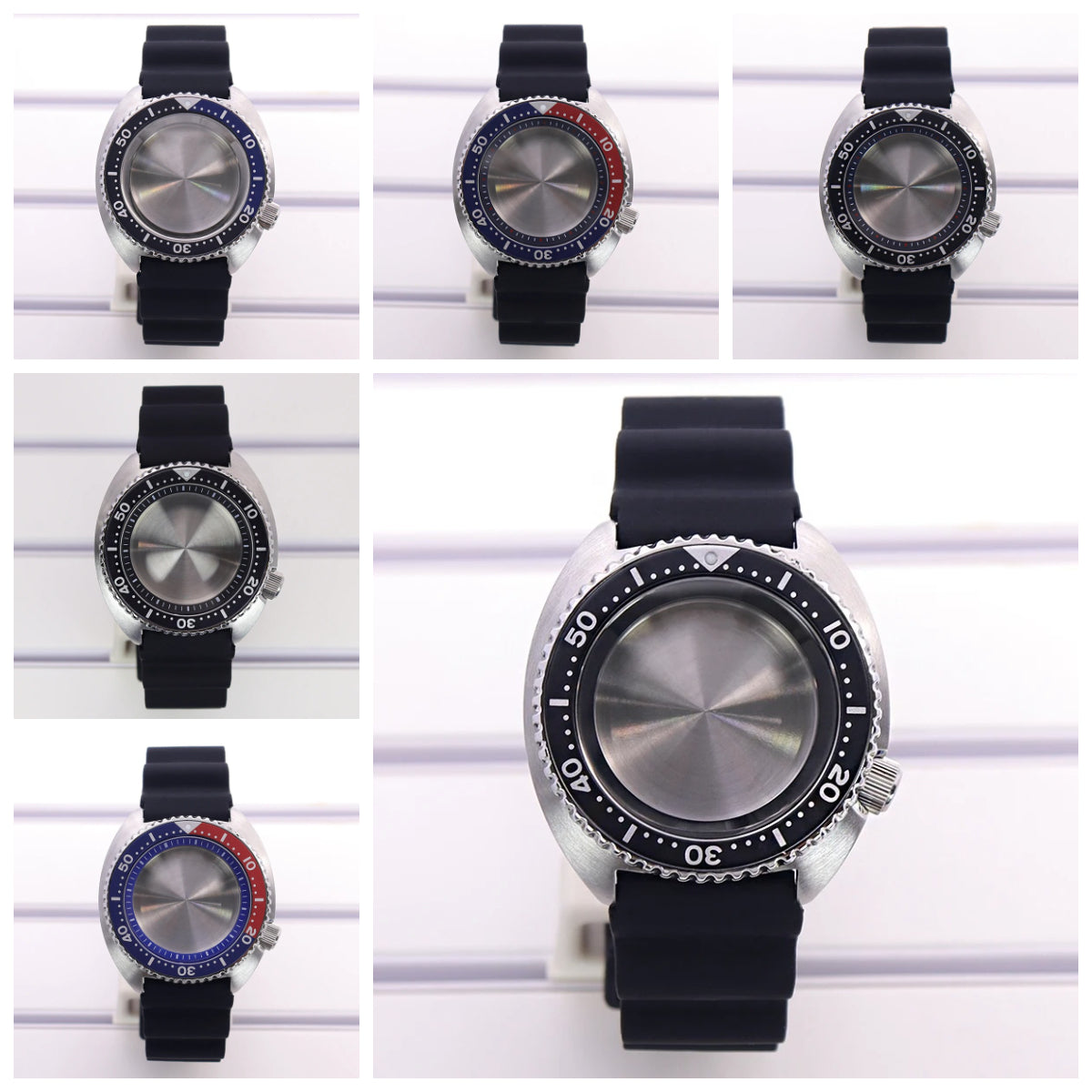 45mm Turtle Abalone Watch Case For NH35 NH36 NH34 NH38 Steel Chapter Ring Bezel