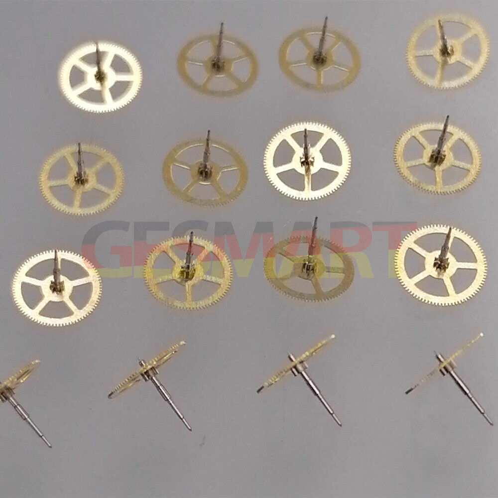 Golden 4.5H second wheel for Miyota 82S5 82S7 movement, precise watch part replacement.