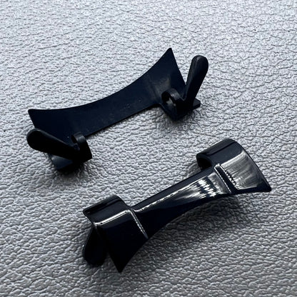 Polished curved end links with spring bars for bracelet watch straps, set of 3 ? durable #1028 accessory.