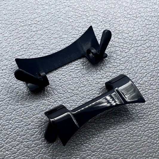 Polished curved end links with spring bars for bracelet watch straps, set of 3 ? durable #1028 accessory.