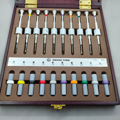 Watch Repair Set of 10 Screwdrivers with Weight Sleeves in Wooden Box