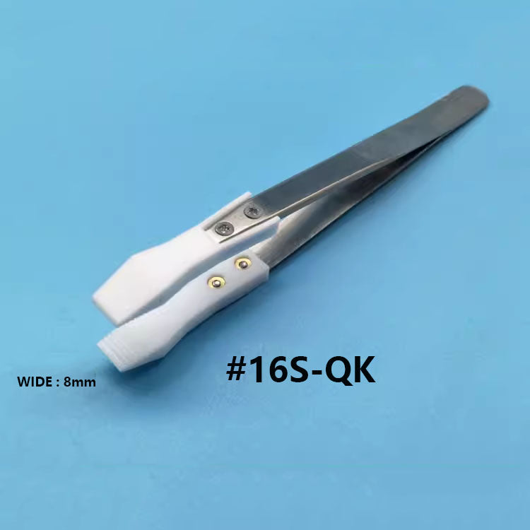 PTFE anti-static tweezers resistant to acid, alkali, and high temperatures for precise watch accessory handling.