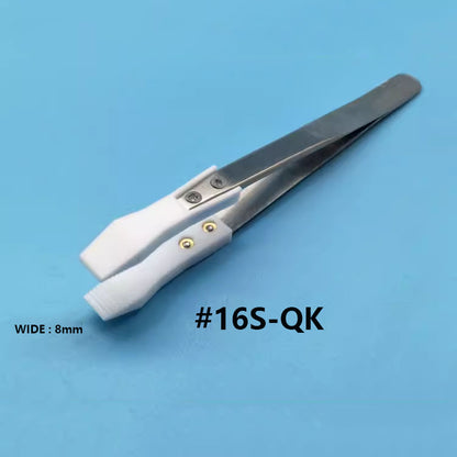 PTFE anti-static tweezers resistant to acid, alkali, and high temperatures for precise watch accessory handling.