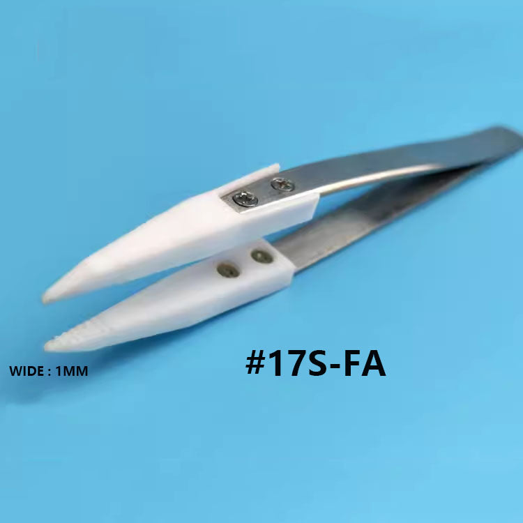 PTFE anti-static tweezers resistant to acid, alkali, and high temperatures for precise watch accessory handling.