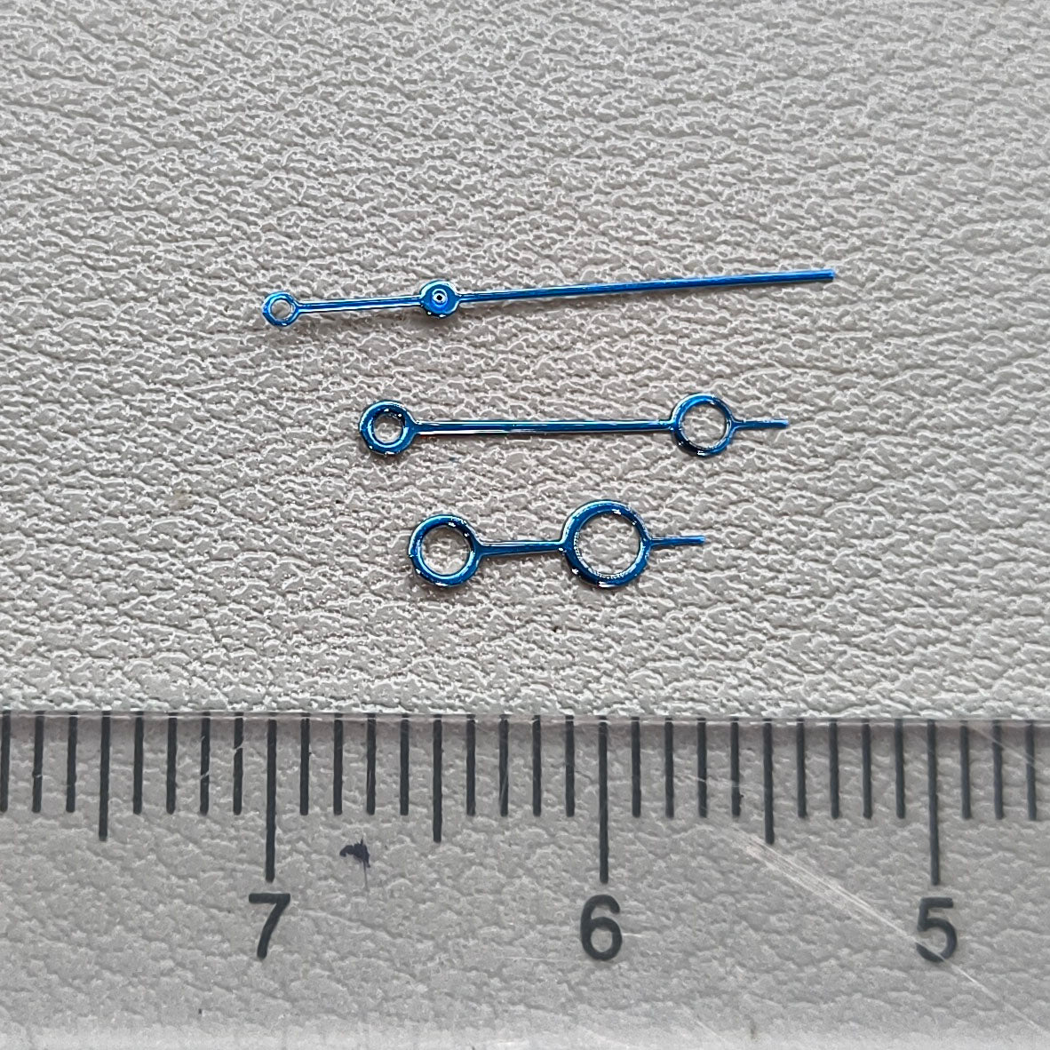 2 Sets Modified 12.5mm Blue Circle Hollow No Lume Watch Hands for NH35/36 NH38 NH72