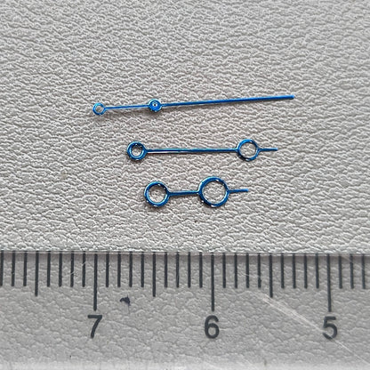 2 Sets Modified 12.5mm Blue Circle Hollow No Lume Watch Hands for NH35/36 NH38 NH72