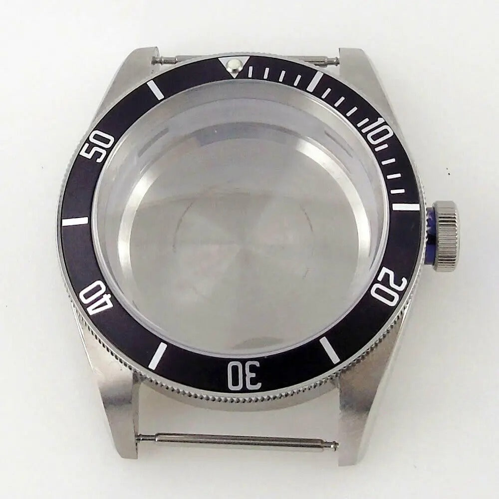 40mm Bliger Solid Steel Sapphire Glass Watch Case Fit For NH35 NH36 Black Bay