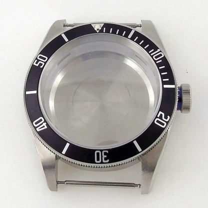 40mm Bliger Solid Steel Sapphire Glass Watch Case Fit For NH35 NH36 Black Bay